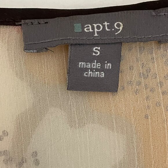 Apt. 9 Women's Floral Chiffon Blouse Brown Women’s Size S - Picture 5 of 8